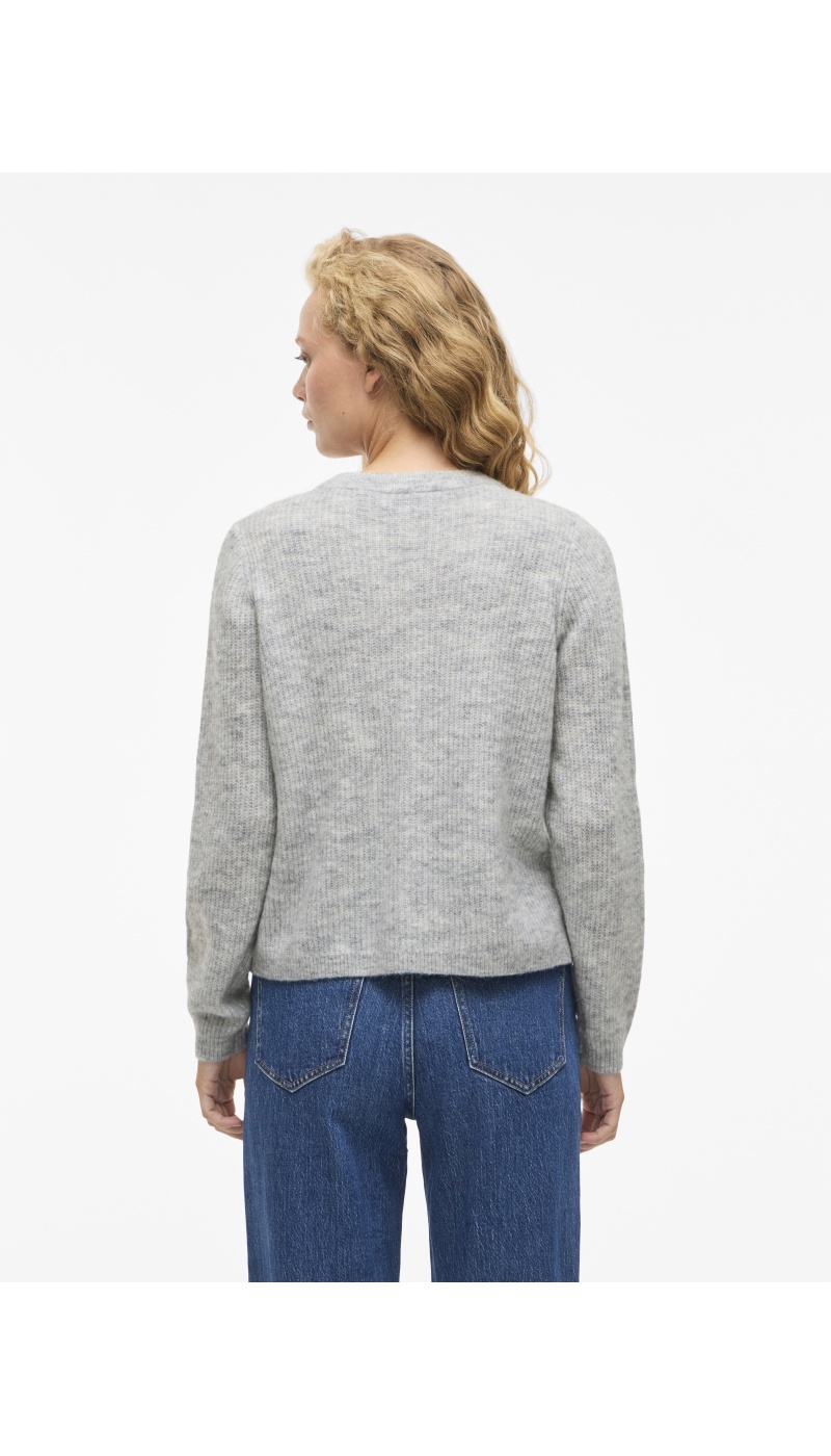 Gilet Maille Light Grey Melange VILORY VILA - 3 | TOPS